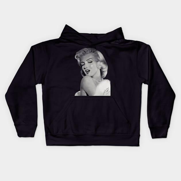 Marilyn Monroe Kids Hoodie by fairyartwork